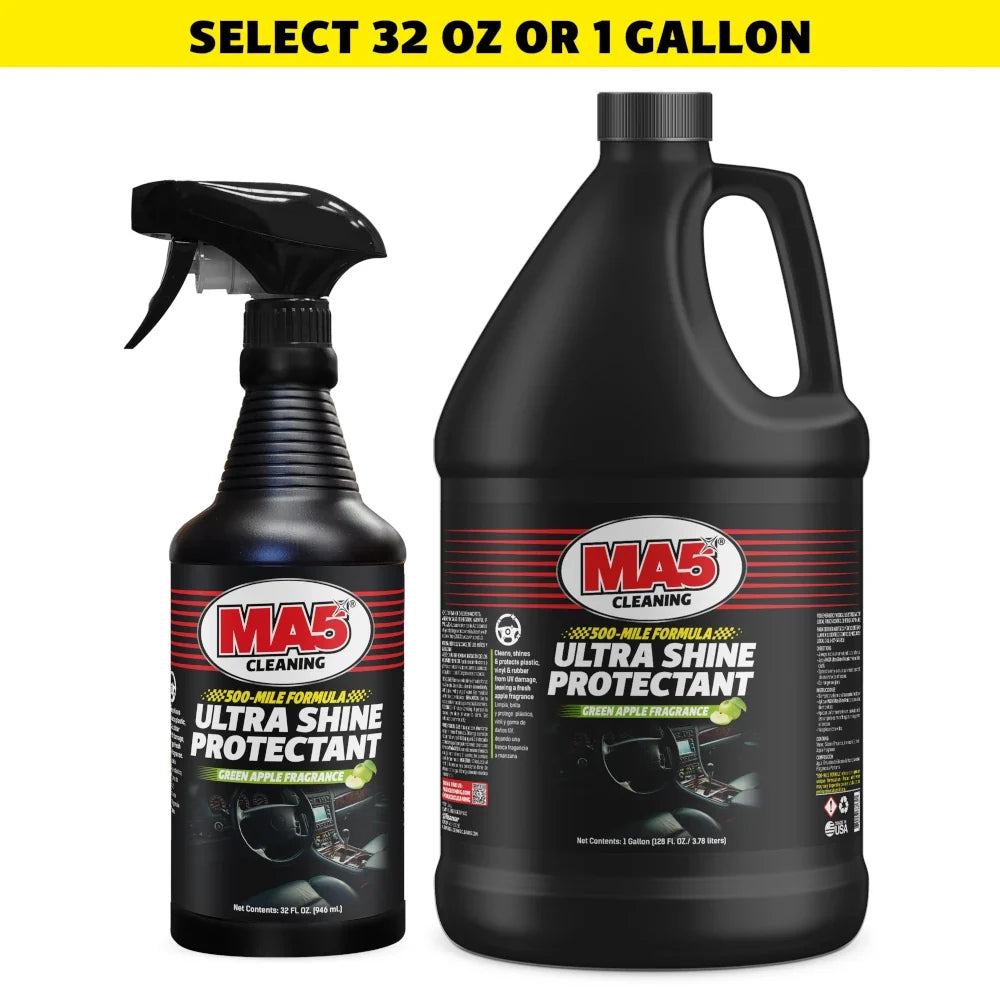 MA5X Ultra Shine Protectant: Non-Greasy Car Interior Dressing with Green Apple Scent