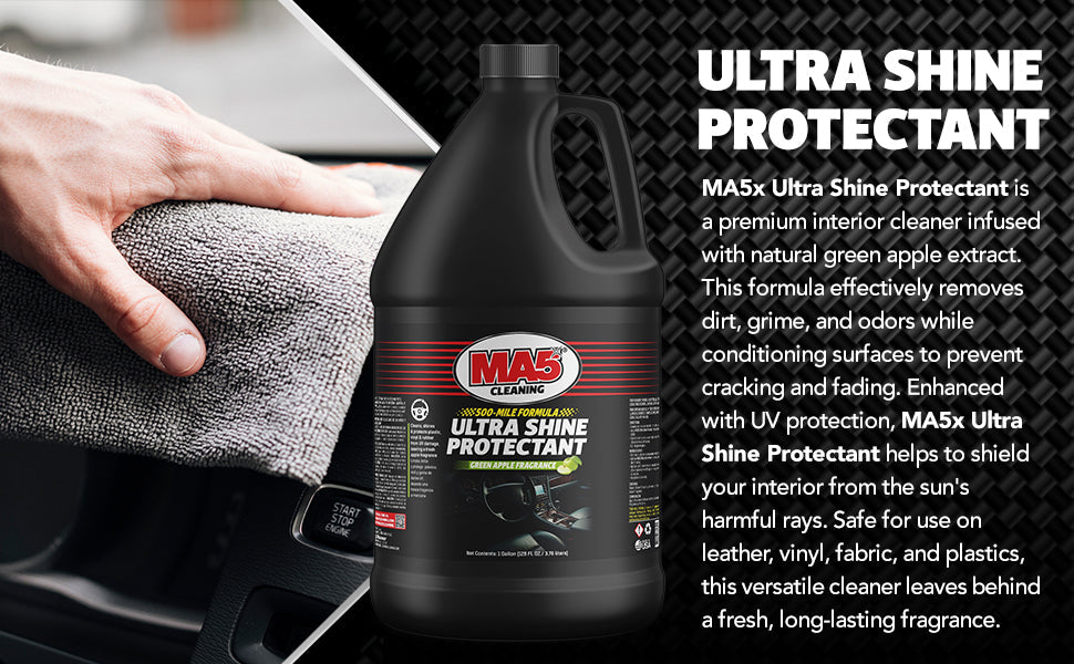 MA5X Ultra Shine Protectant: Non-Greasy Car Interior Dressing with Green Apple Scent