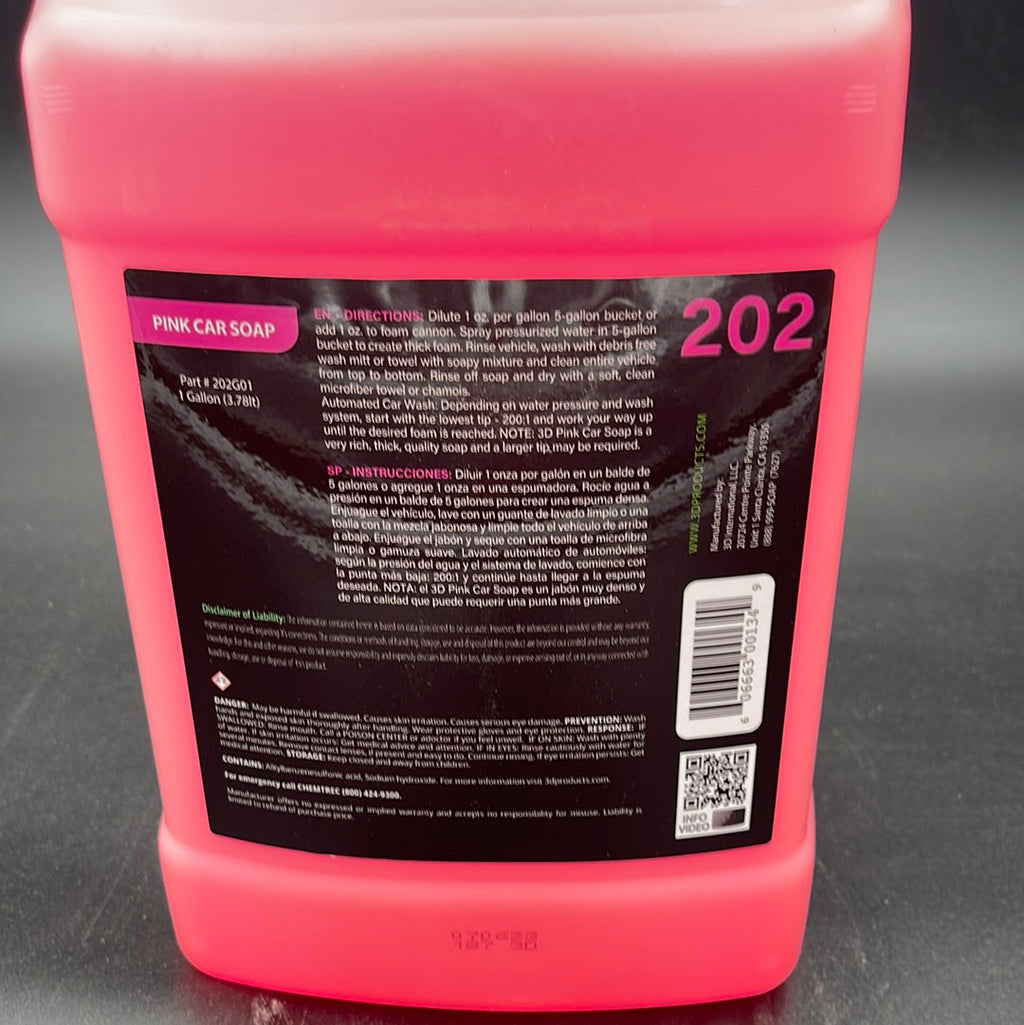 3D Pink Car Wash Soap 1 Gal